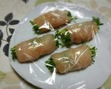 レンジで！柔らかささ身の梅しそ大根巻き♪作り方5写真