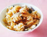 ベビーホタテの中華風炊き込みご飯作り方5写真