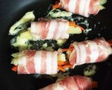 肉巻きマヨ炒め＊。作り方3写真