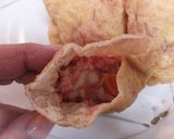 いなり揚げにお肉や卵を入れた煮物作り方3写真