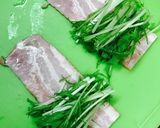 水菜のベーコン巻き♪作り方1写真