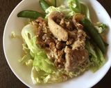 納豆と鶏の生姜焼きのオムレツサラダ作り方5写真