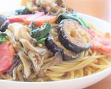 ベーコンと茄子と舞茸の和風だし醤油パスタ作り方4写真