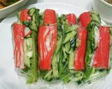 かにかまで。生春巻♪作り方5写真