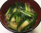 新じゃがとニラのお味噌汁作り方4写真