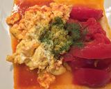 トマトと卵の豪華な一皿作り方6写真