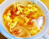 熟れたトマトのかき玉スープ♪作り方3写真