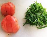 簡単☆トマトと大葉の夏野菜彩りサラダ作り方1写真