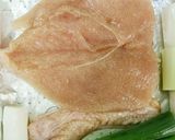 リーキのグリルと鶏の胸肉のグリル作り方1写真