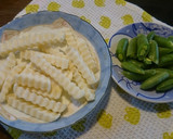 簡単❗ポテトとスナップえんどうの甘辛炒め作り方1写真