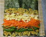 簡単具沢山★カレーマヨ海苔巻き作り方5写真