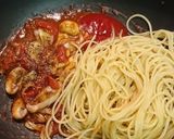 マッシュルーム・長ネギトマトパスタ作り方3写真
