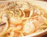 ☆小エビときのこ☆のクリームパスタ！作り方4写真