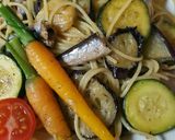 焼き夏野菜とオイルサーディンのパスタ作り方5写真