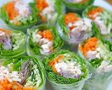 生春巻きのコツ♪野菜とチキンの生春巻き作り方5写真