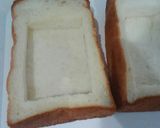 食パンの端で＊目玉焼き入りトースト作り方3写真
