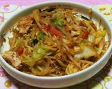 豚キムチとベトナムラ~油ヘルシー焼きそば作り方3写真