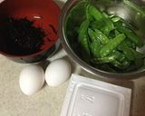 超簡単！納豆&ひじき&きぬさやの卵焼き作り方1写真