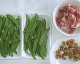 キヌサヤ豚肉くるみの炒め物♪簡単作り方1写真