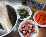 旬の味！アスパラのそうめんチャンプルー作り方1写真