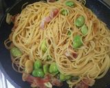 そら豆とベーコンのペペロンチーノ♡作り方5写真