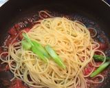 エビとアスパラのトマトスパゲティ作り方7写真