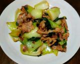 チンゲン菜と豚こま肉の塩ダシ炒め作り方4写真