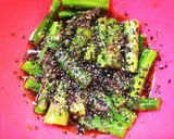 レンジだけで簡単！アスパラのごまあえ作り方4写真