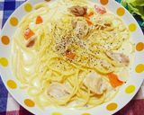 余り物＆ワンポット★チキンクリームパスタ作り方8写真
