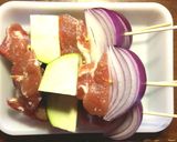 大黒なす、紫玉ねぎ、豚肉の串カツ作り方3写真