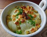 丸玉葱とクルトンのオニオングラタンスープ作り方4写真