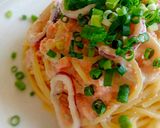 イカと明太子のクリームパスタ作り方4写真