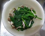 簡単！ほうれん草としめじの辛し和え作り方3写真