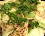 キャベツじゃこ大葉パスタ(バター醤油味)作り方9写真