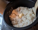 バター醤油のにじますごはん作り方3写真