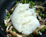 ベーコン・シメジのガーリックパウダー炒飯作り方5写真