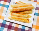 お弁当にも♡ワンタンの皮でハムチーズ巻き作り方4写真
