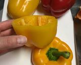 ⌘ パプリカの肉詰め ⌘ お米入り ⌘作り方5写真
