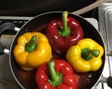 ⌘ パプリカの肉詰め ⌘ お米入り ⌘作り方8写真