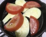 鉄板でナスとトマトのチーズ焼き作り方3写真