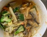 肉無チクワ洋風梅照りクリーム味野菜炒作り方18写真