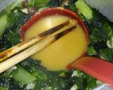 朝食♪チンゲン菜とワカメしめじのお味噌汁作り方6写真