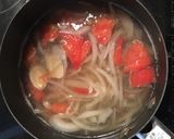 糸寒天入り！あさりとトマトのスープ作り方3写真