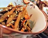 節約★香ばし~【レンコンと鶏皮の金平風】作り方21写真