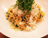 10分で簡単！茗荷と明太子の和風パスタ★作り方4写真