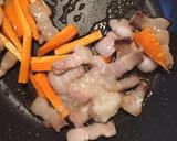 紫いんげんとブタバラ肉の塩麹炒め作り方3写真