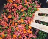 いんげんとひき肉入りおにぎり(*^^*)作り方1写真