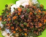 いんげんとひき肉入りおにぎり(*^^*)作り方3写真