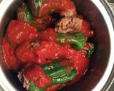 丸ごとピーマンの肉詰めトマト煮作り方6写真