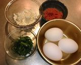 ☆おかひじきとタラコのチーズオムレツ☆作り方1写真